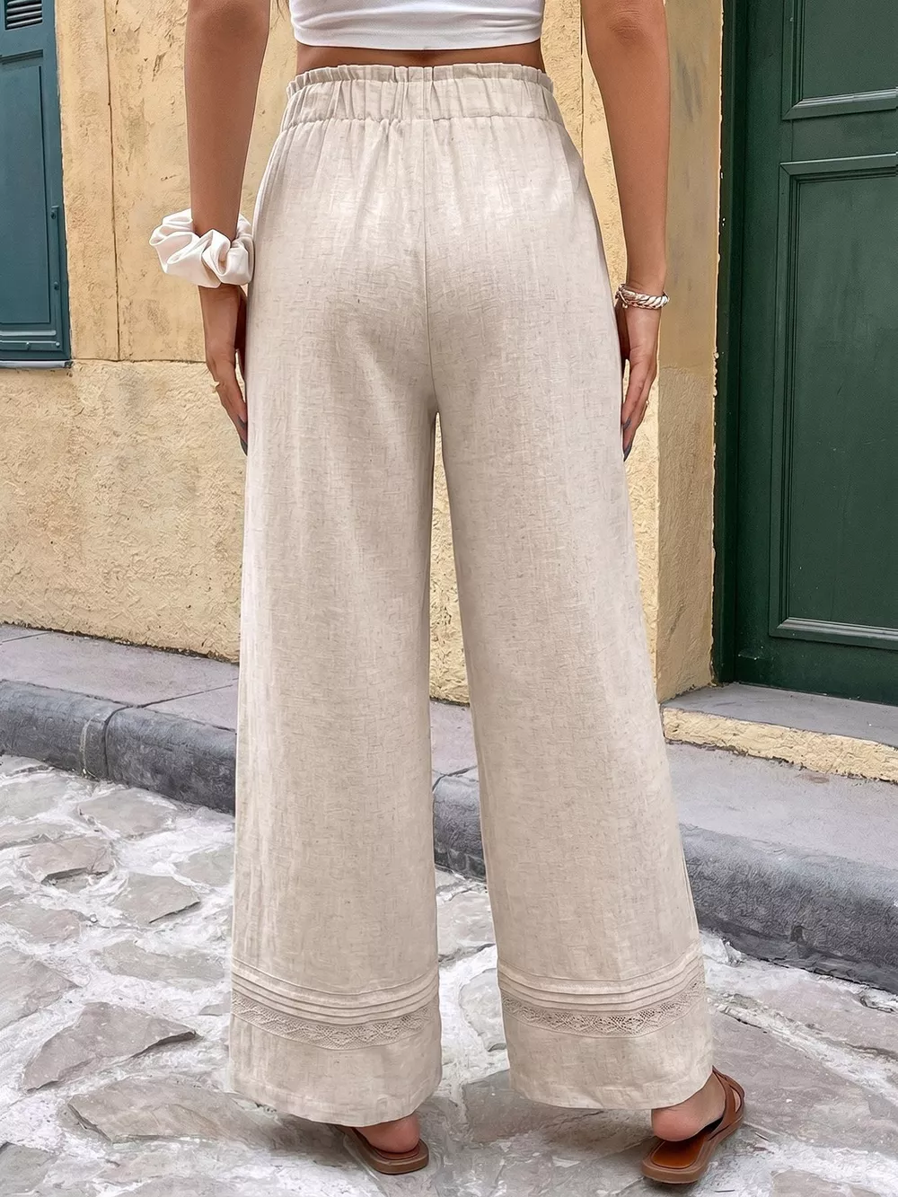 Casual Drawstring Wide Leg Pants, image 6