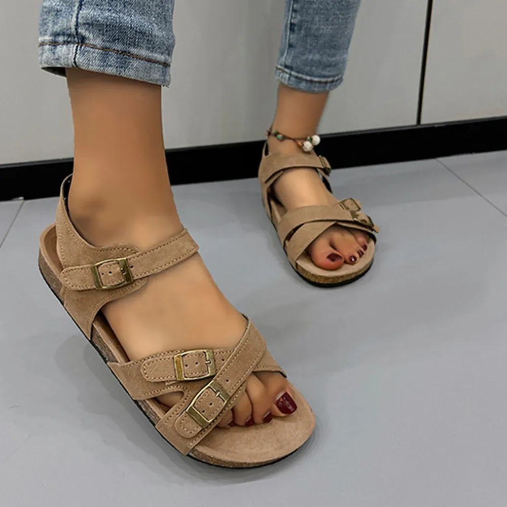 Open Toe Flat Buckle Sandals, image 10