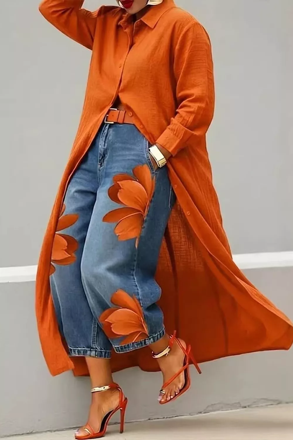 Button Up Long Sleeve Longline Shirt, image 10