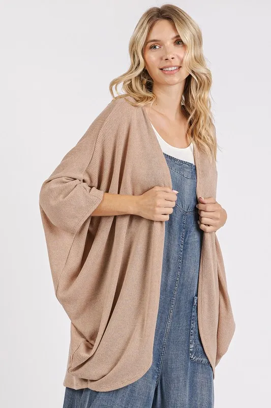 Open Front Batwing Sleeve Cardigan, image 3