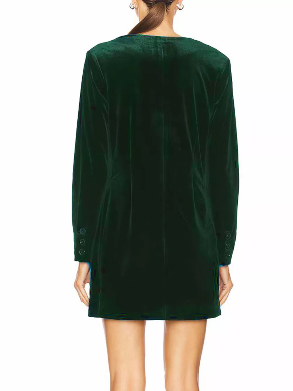 Velvet Double-Breasted Blazer Dress, image 4