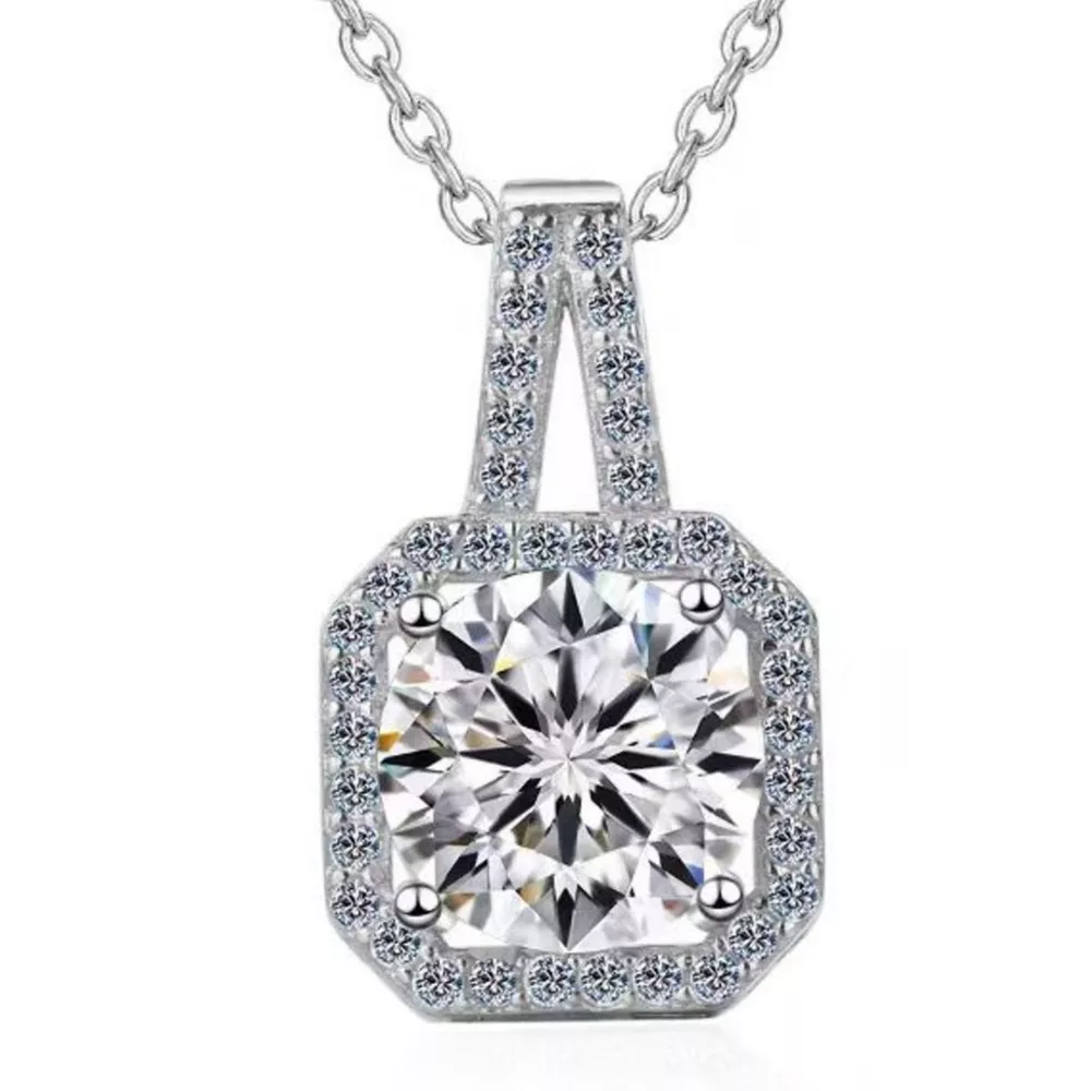 5 Carat Moissanite 925 Sterling Silver Pendant Necklace, image 6