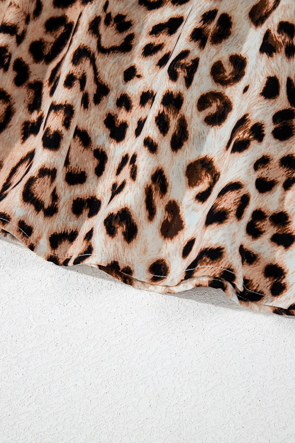 Leopard Print V-Neck Blouse with Contrast Trim, image 11