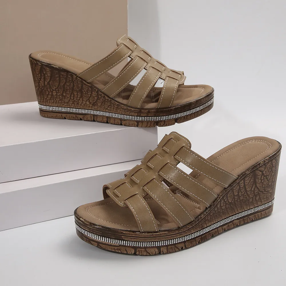 Wedge Platform Sandals with Multiple Strap Design, image 6