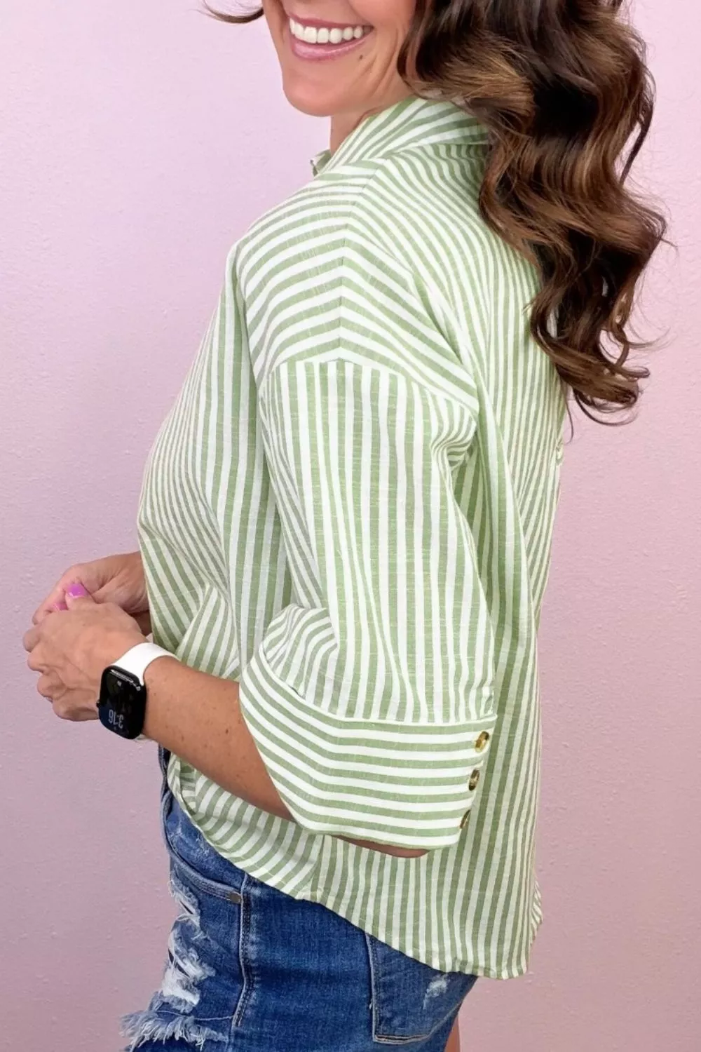 Striped Half Sleeve Blouse, image 3