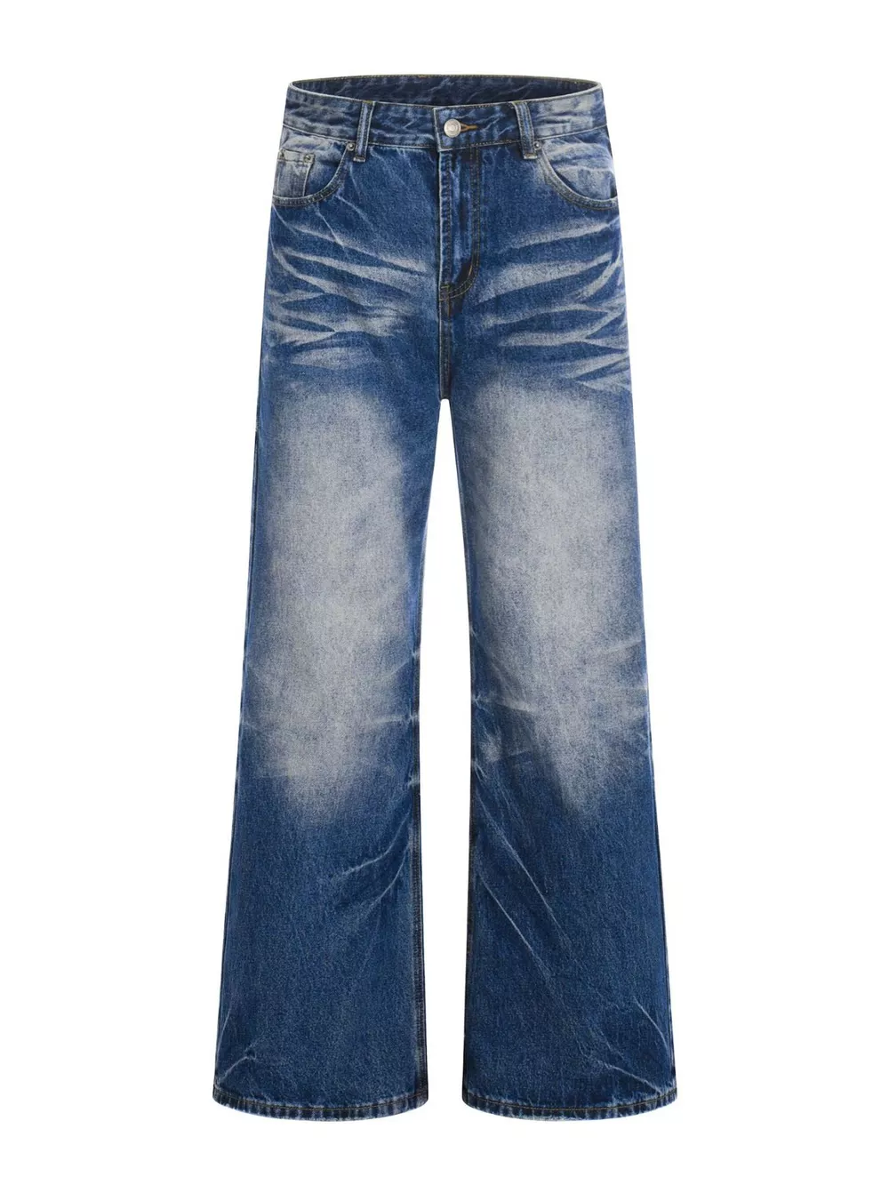 Men's Full Size Vintage Wash Wide Leg Jeans Plus Size, image 11