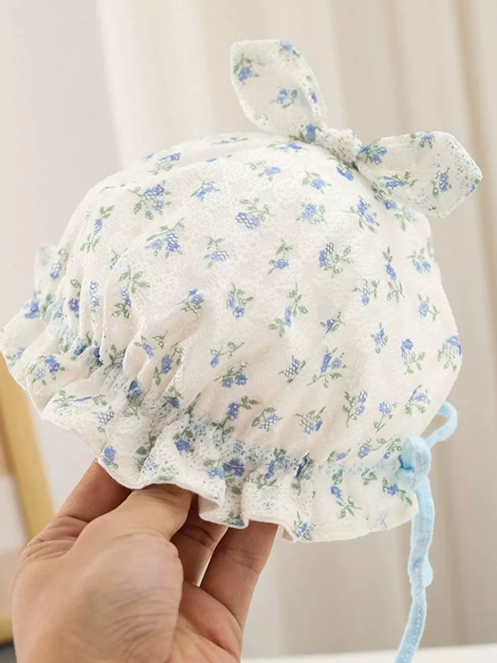 Children's Floral Print Bunny Ear Hat, image 5