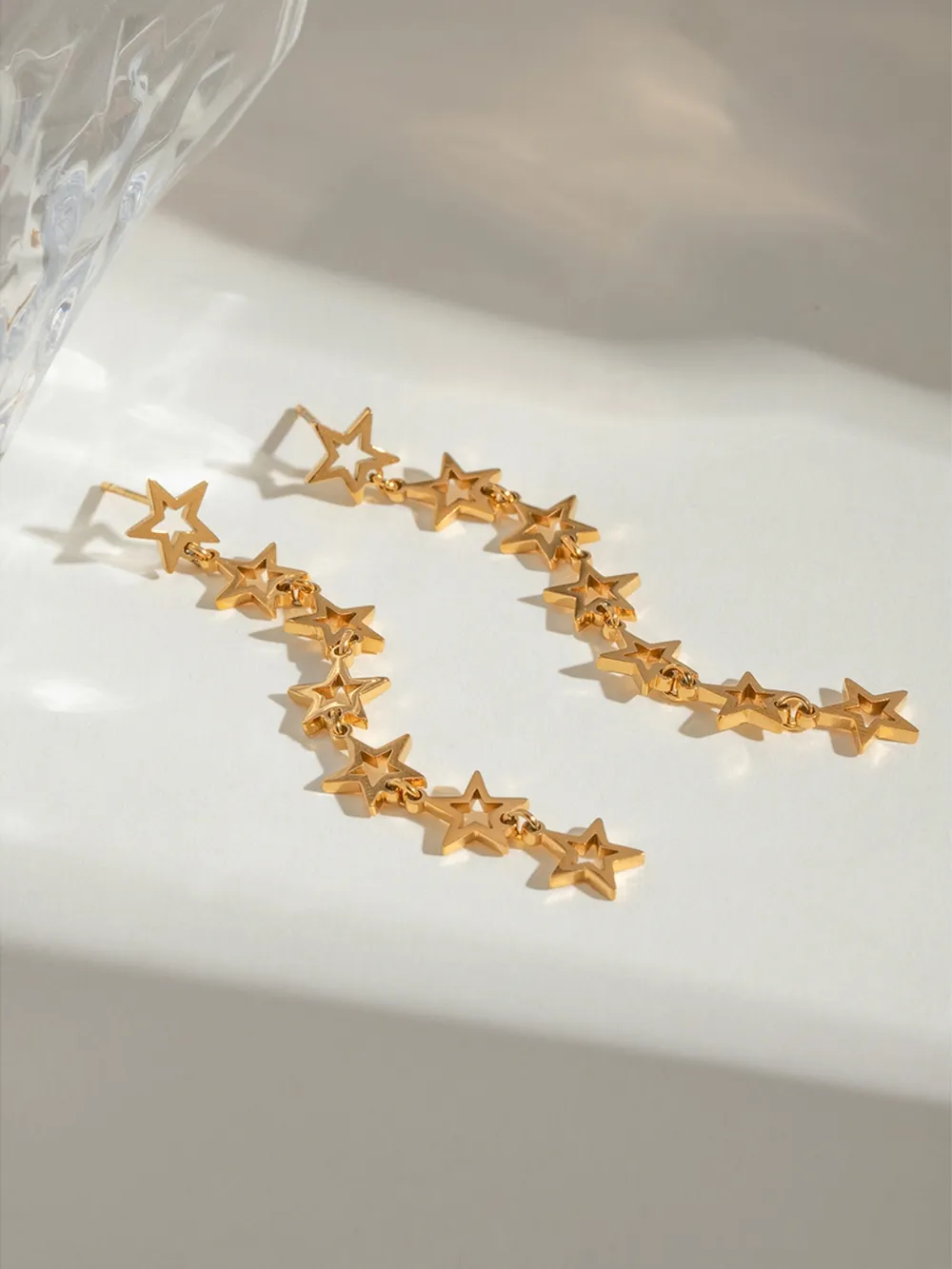Stainless Steel Cutout Star Earrings, image 3