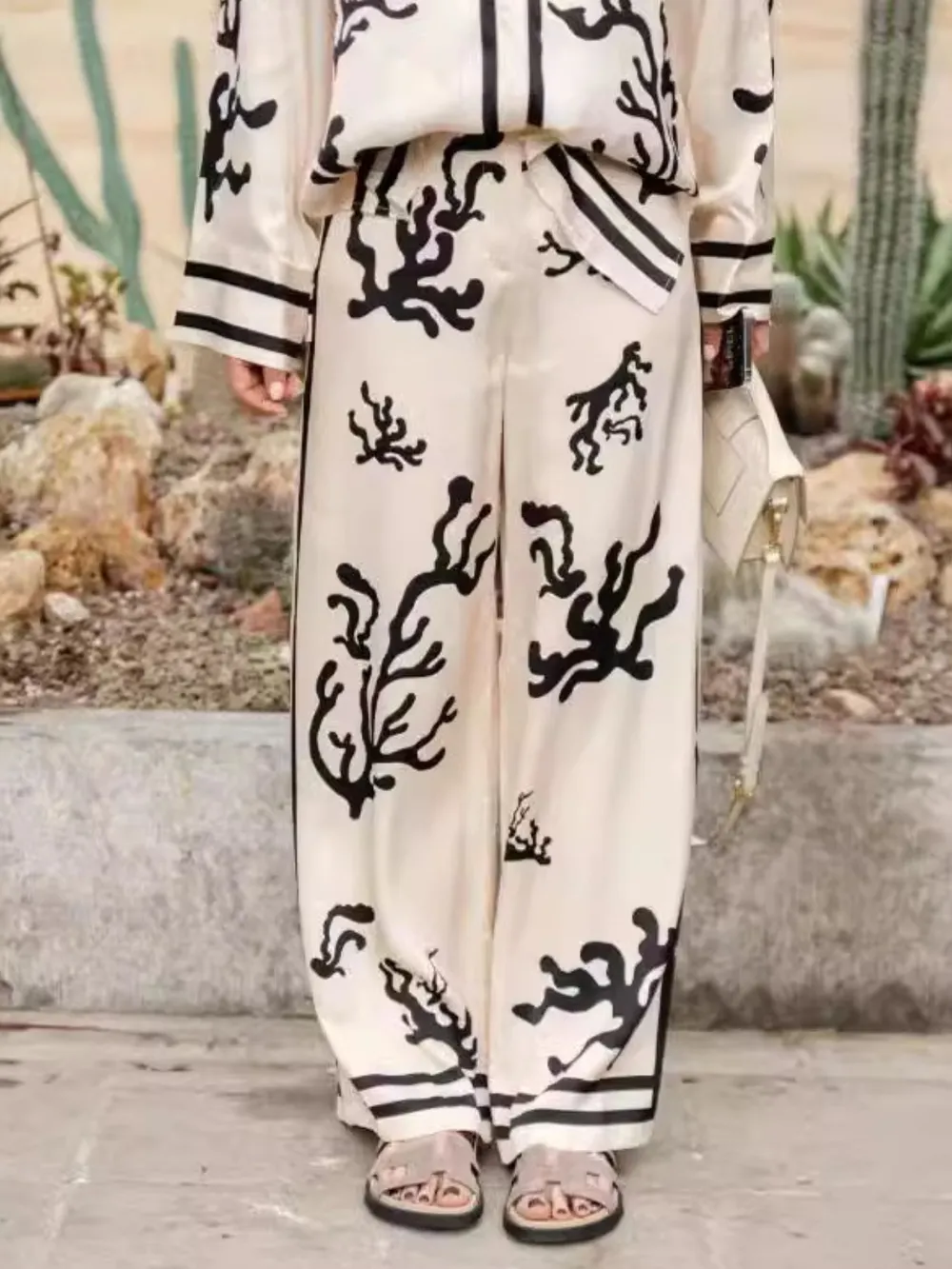 Printed Long Sleeve Shirt and Pants Set, image 5