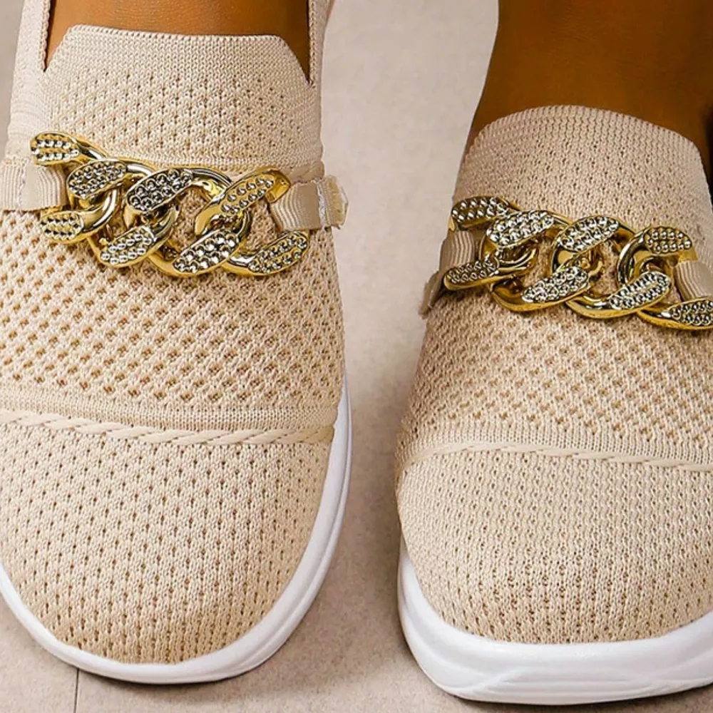 Chain Detail Round Toe Slip-Ons, image 4