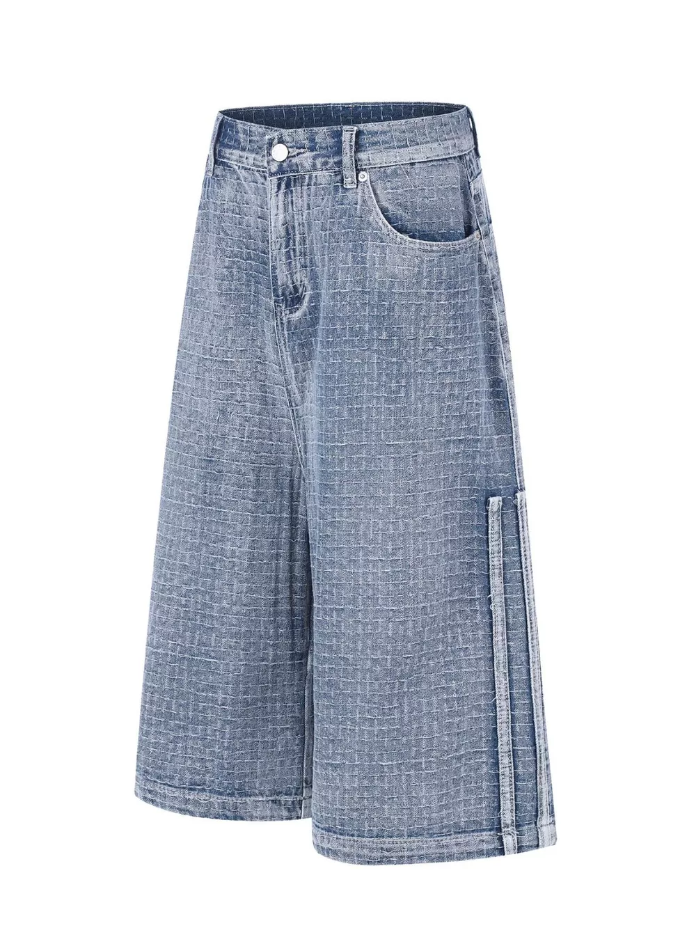 Men's Wide Leg Denim Capris, image 2