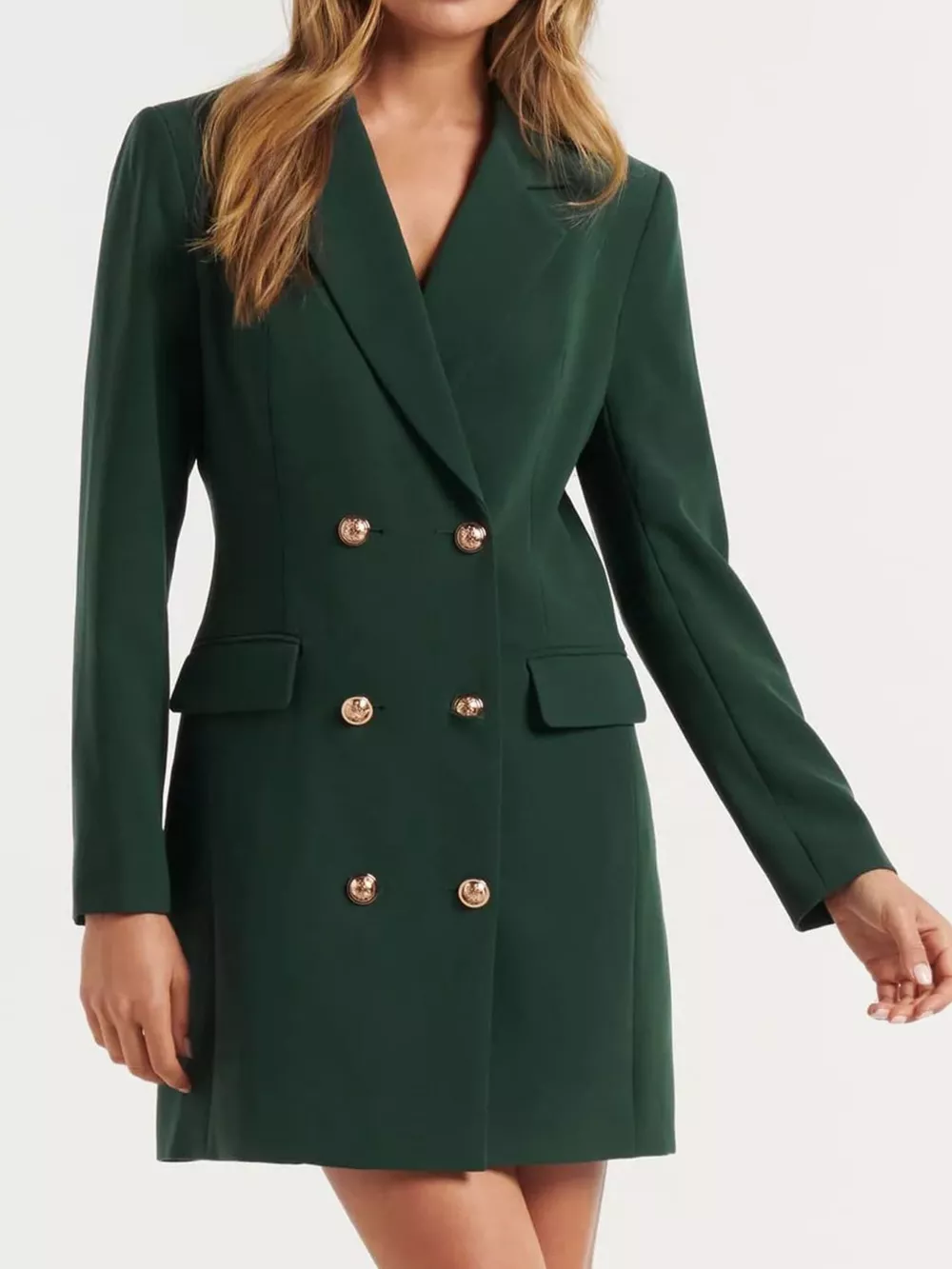 Double-Breasted Long Sleeve Blazer Dress, image 6