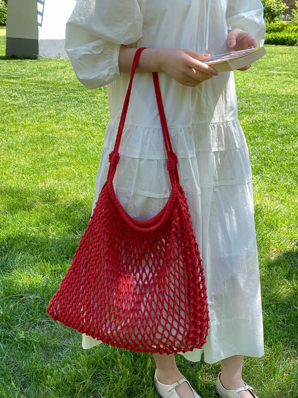 Crochet Knit Shoulder Bag, image 2