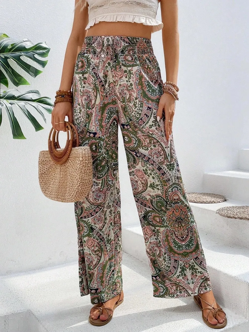 Printed Wide Leg Pants, image 24