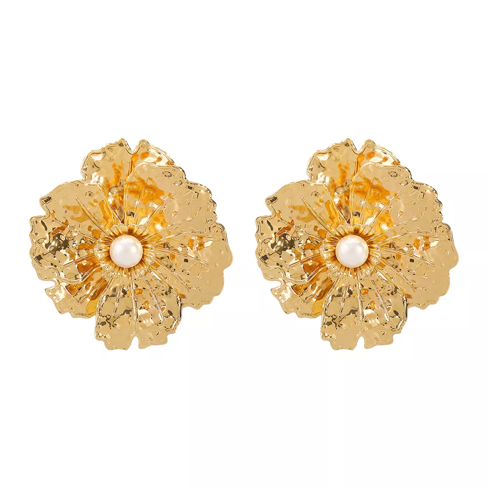 18K Gold-Plated Flower Earrings, image 5