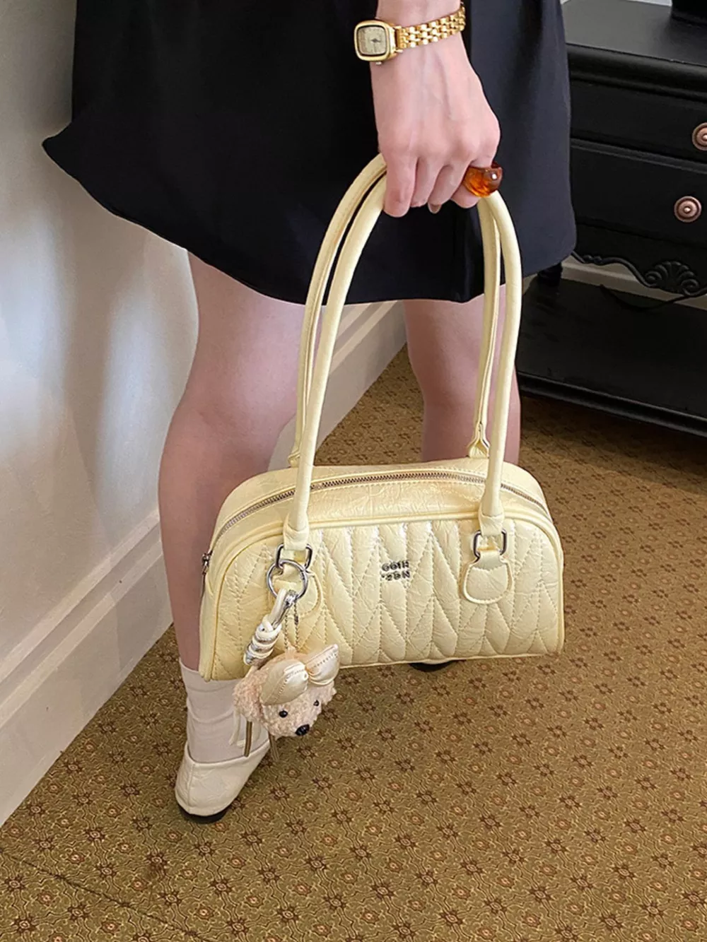 Quilted Zip Shoulder Bag, image 5