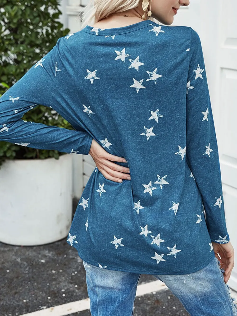 Cutout Round Neck Long Sleeve T-Shirt, image 10