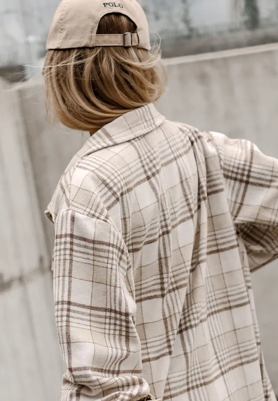 Plaid Removable Hood Button Up Shacket, image 11