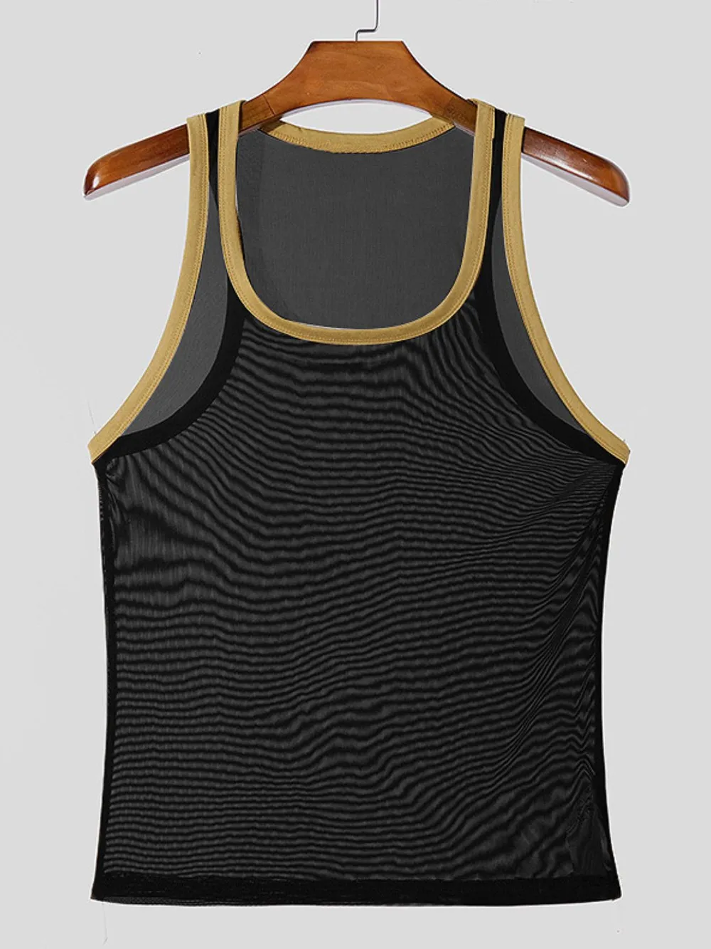 Men's Contrast Trim Wide Strap Tank, image 3