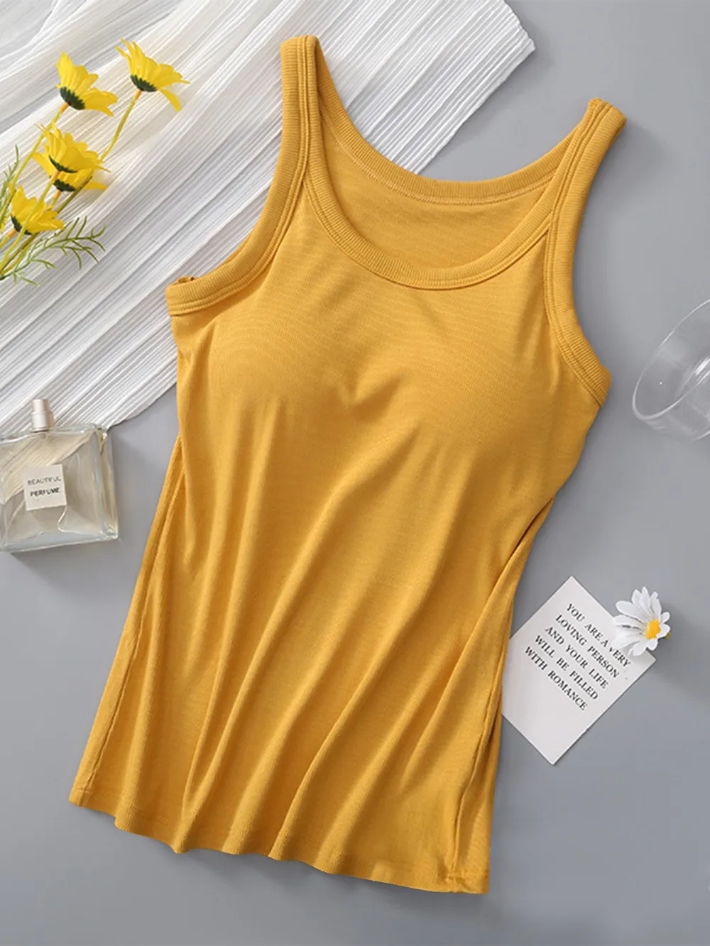 Round Neck Tank with Bra, image 19