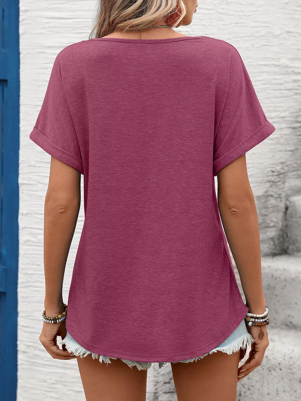 Lace Trim Short Sleeve T-Shirt, image 28