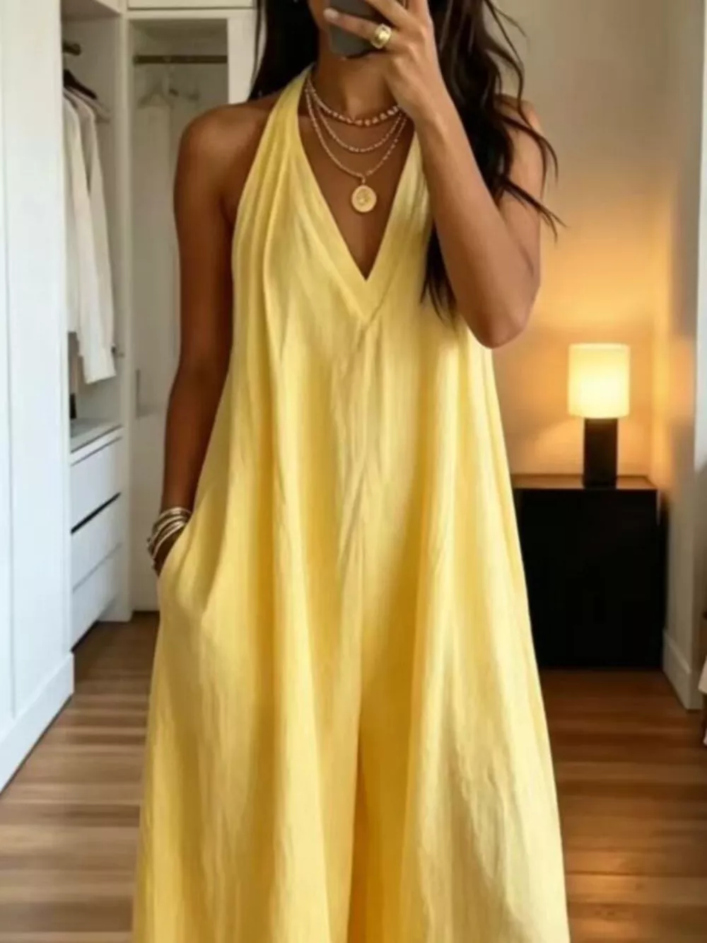 Full Size Halter Neck Wide-Leg Jumpsuit Plus Size, image 10