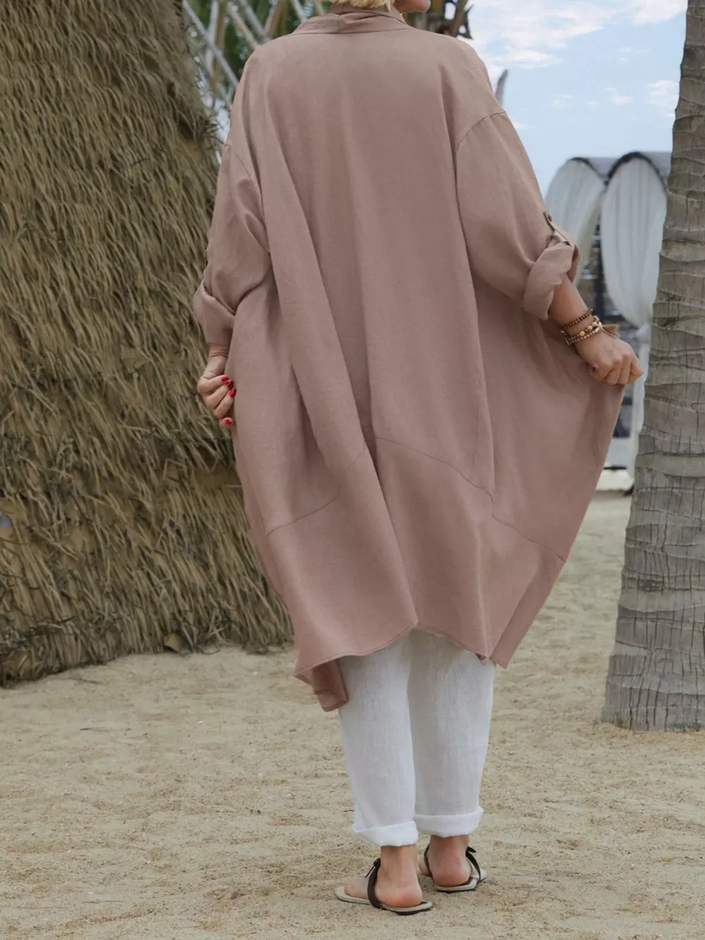 Plus Size Lightweight Open Front Cardigan with Pockets, image 8