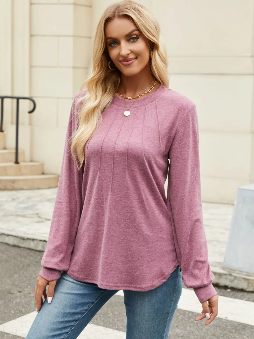 Round Neck Long Sleeve T-Shirt, image 22