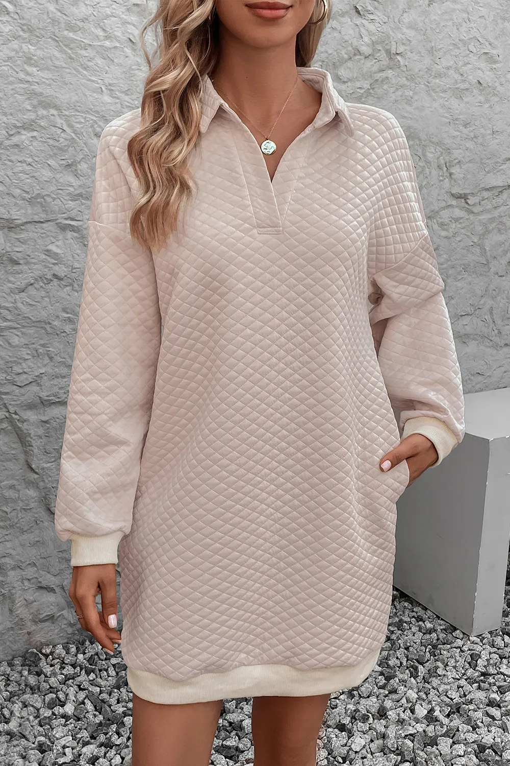 Johnny Collar Dropped Shoulder Dress, image 3