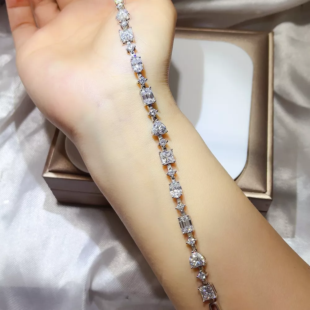 925 Sterling Silver Moissanite Bracelet, image 3