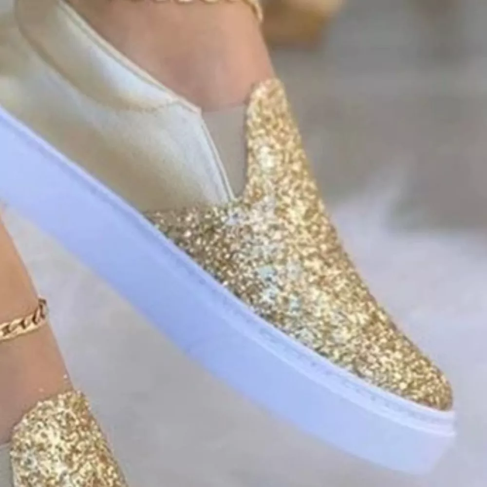 Sequin Round Toe Platform Slip-Ons, image 5