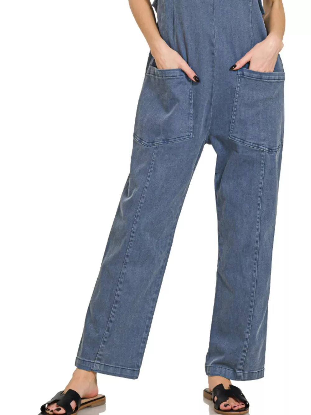 Casual Adjustable Strap Baggy Jumpsuit With Pocket, image 3