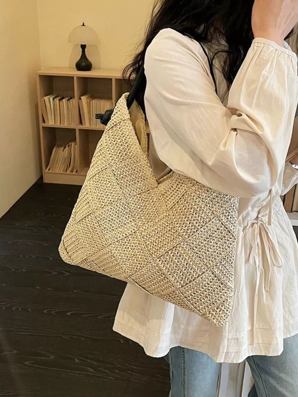 Woven Straw Shoulder Bag, image 4