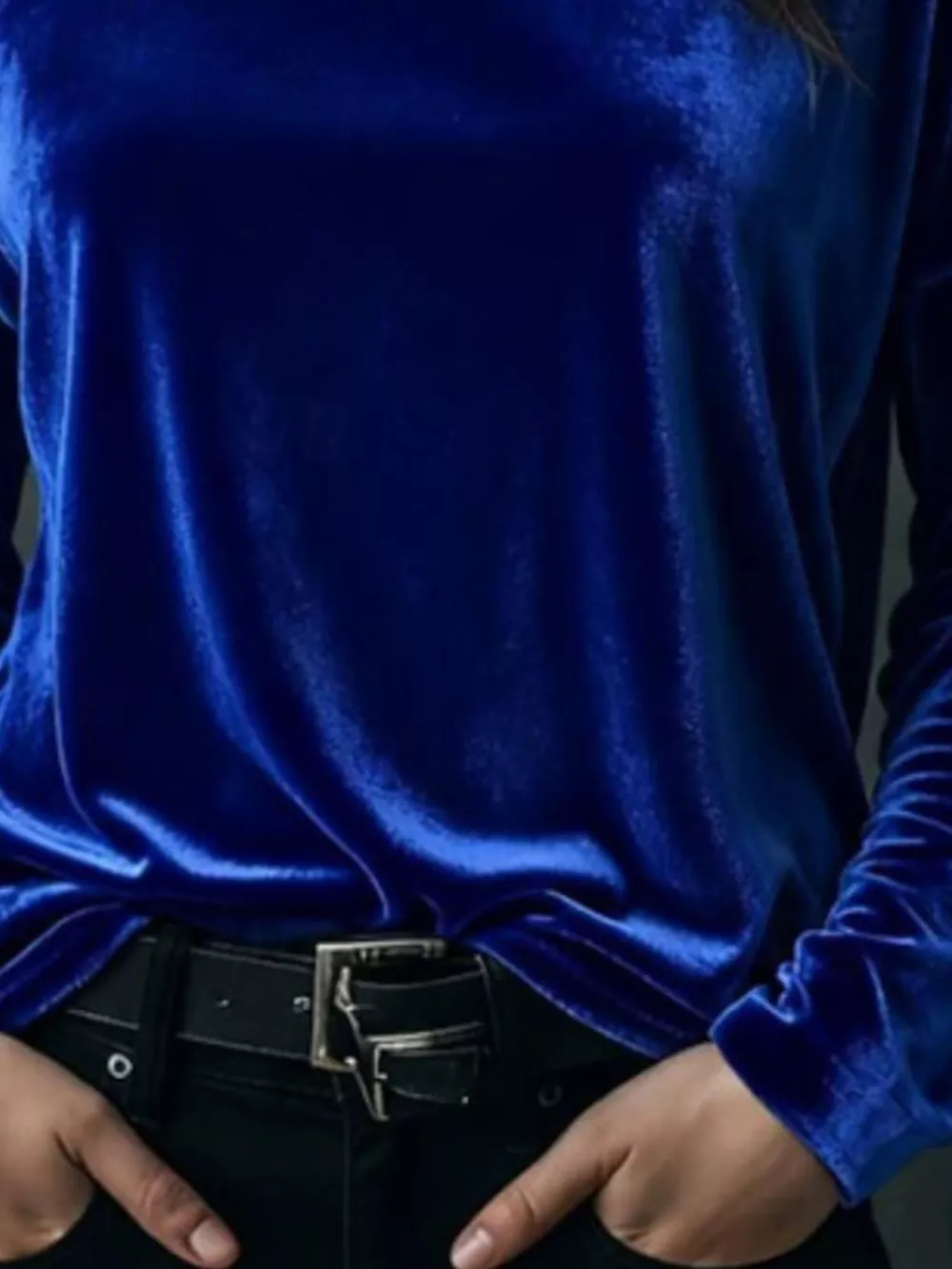 Full Size Velvet Long Sleeve T-Shirt Plus Size, image 12