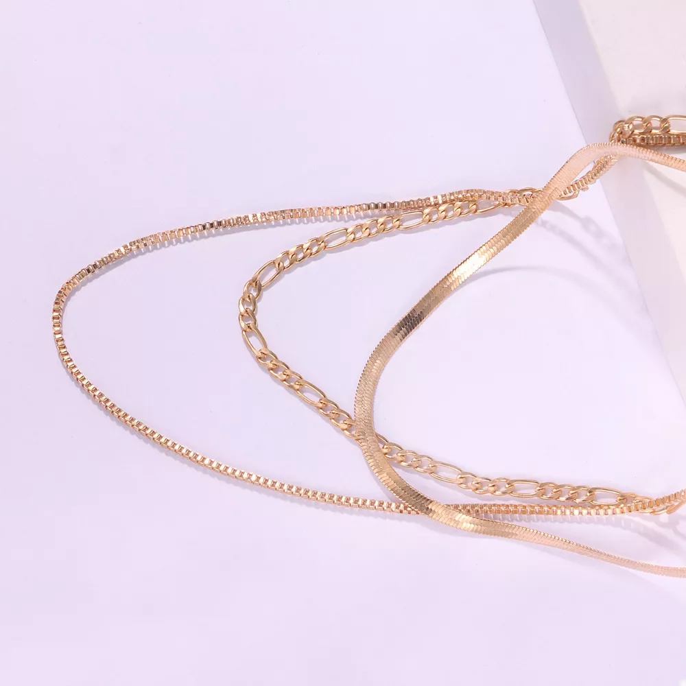 18K Gold-Plated Three-Layered Necklace, image 6