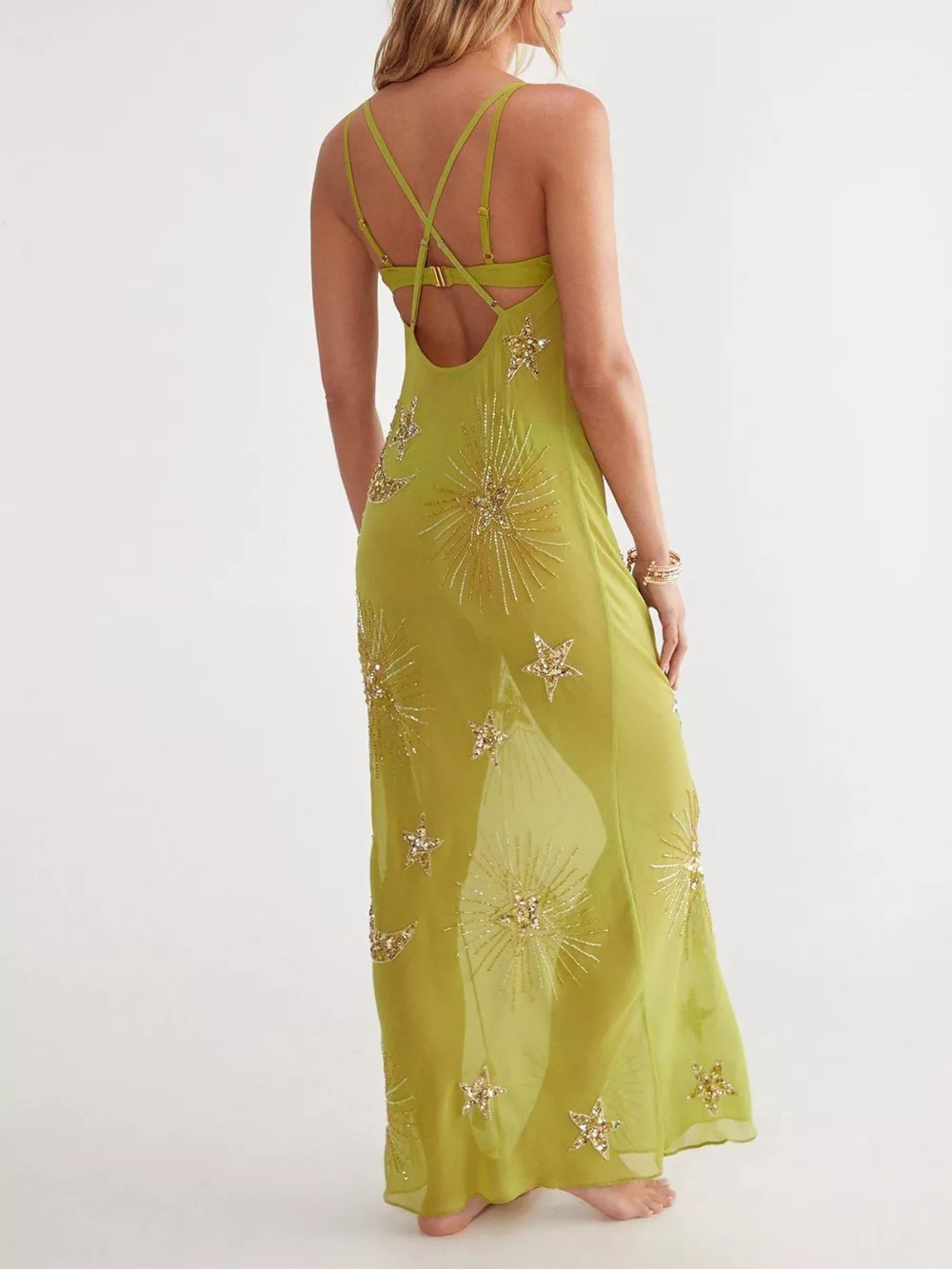 Sequin Backless Maxi Cover Up Dress, image 10