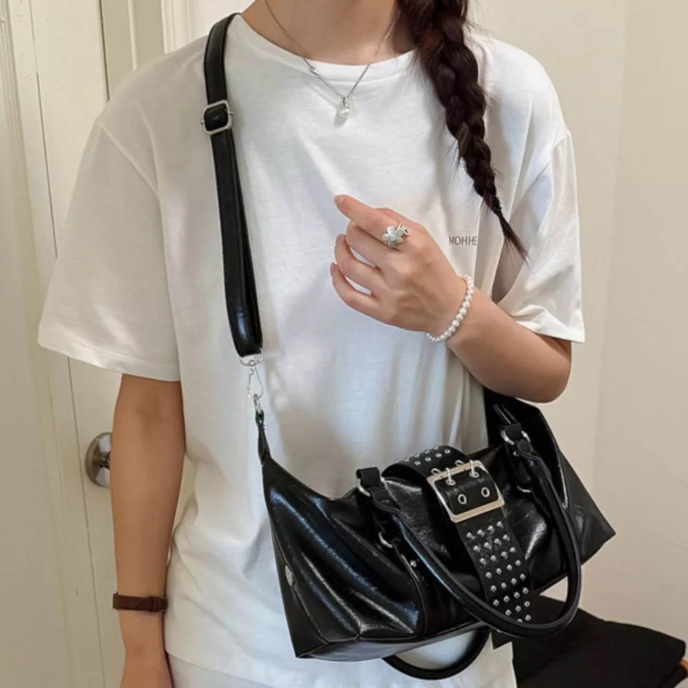 Rivet Embellished Crossbody Bag, image 3