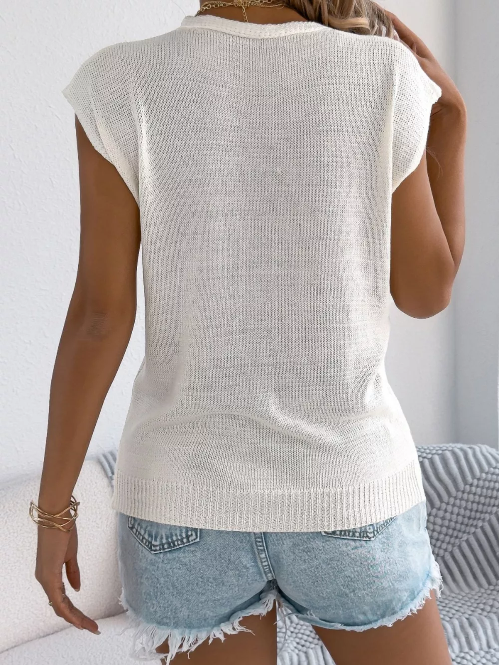 Cable Knit Button-Up Cardigan, image 5
