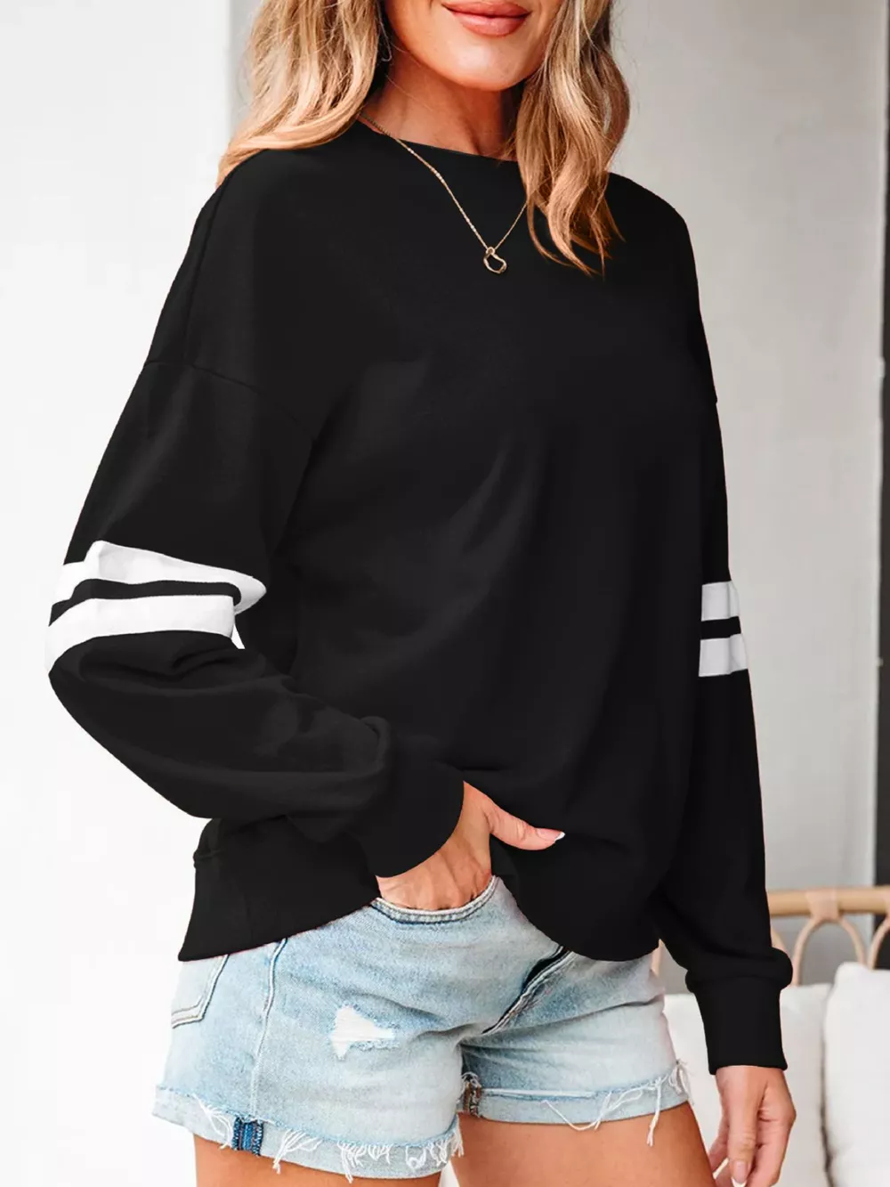 Striped Dropped Shoulder Sweatshirt, image 25