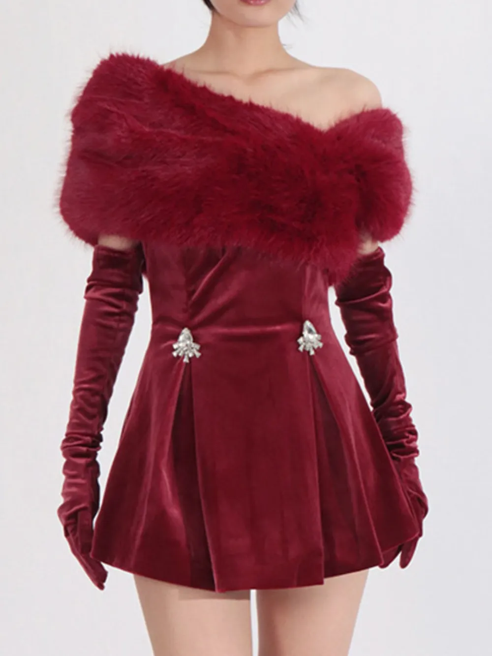 Fuzzy Off Shoulder Mini Dress, image 3