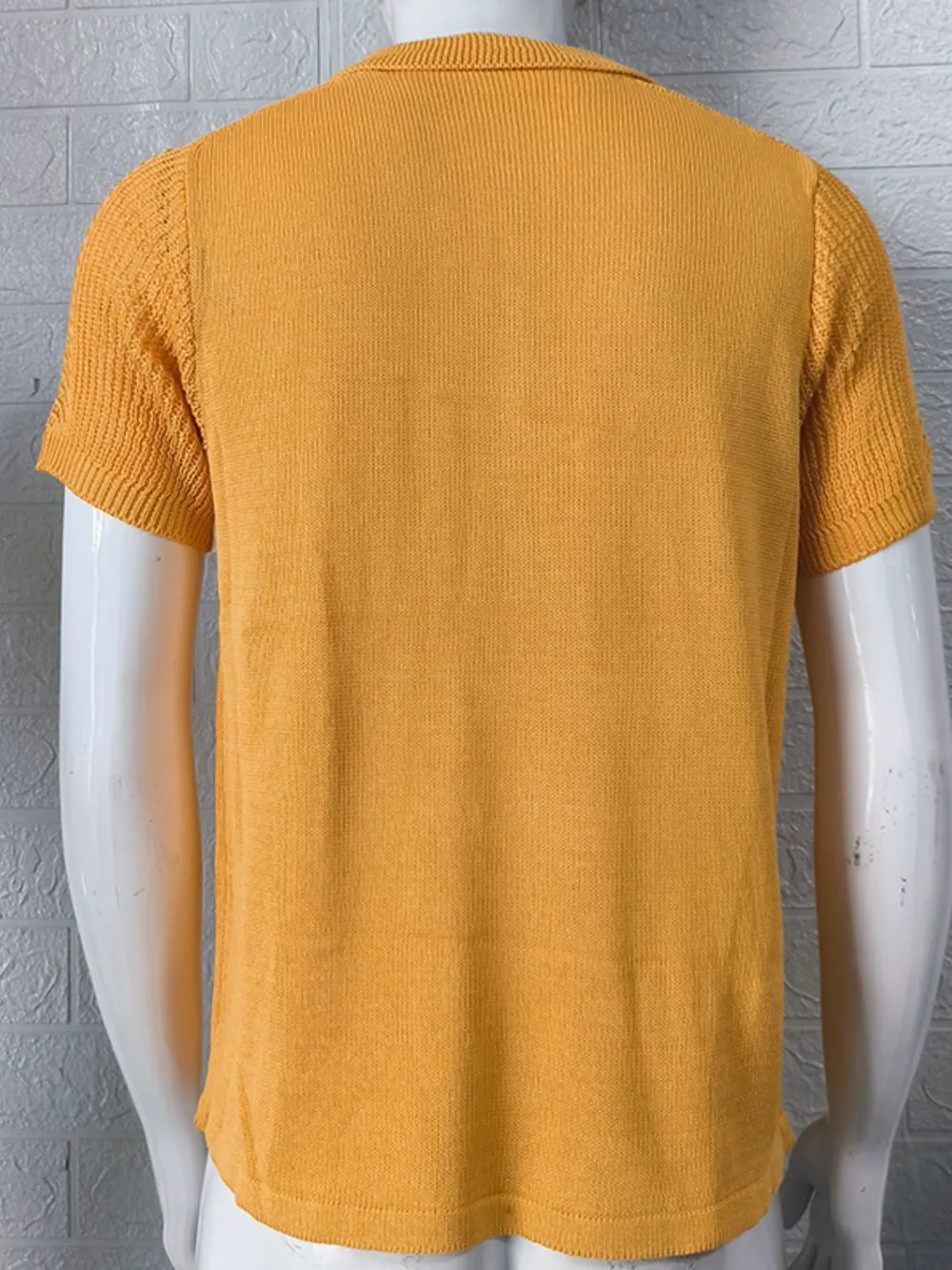 Men's Collared Neck Quarter Zip Knit Polo, image 8