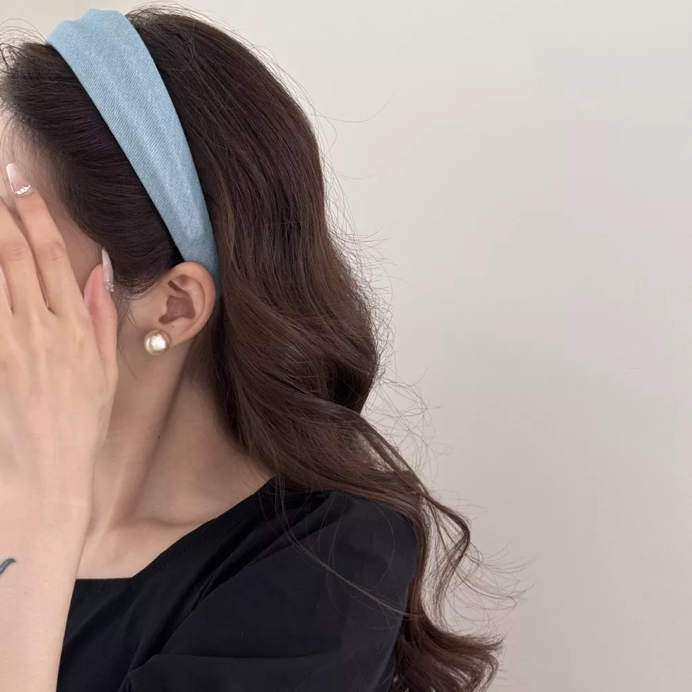 Denim Padded Wide Headband, image 7