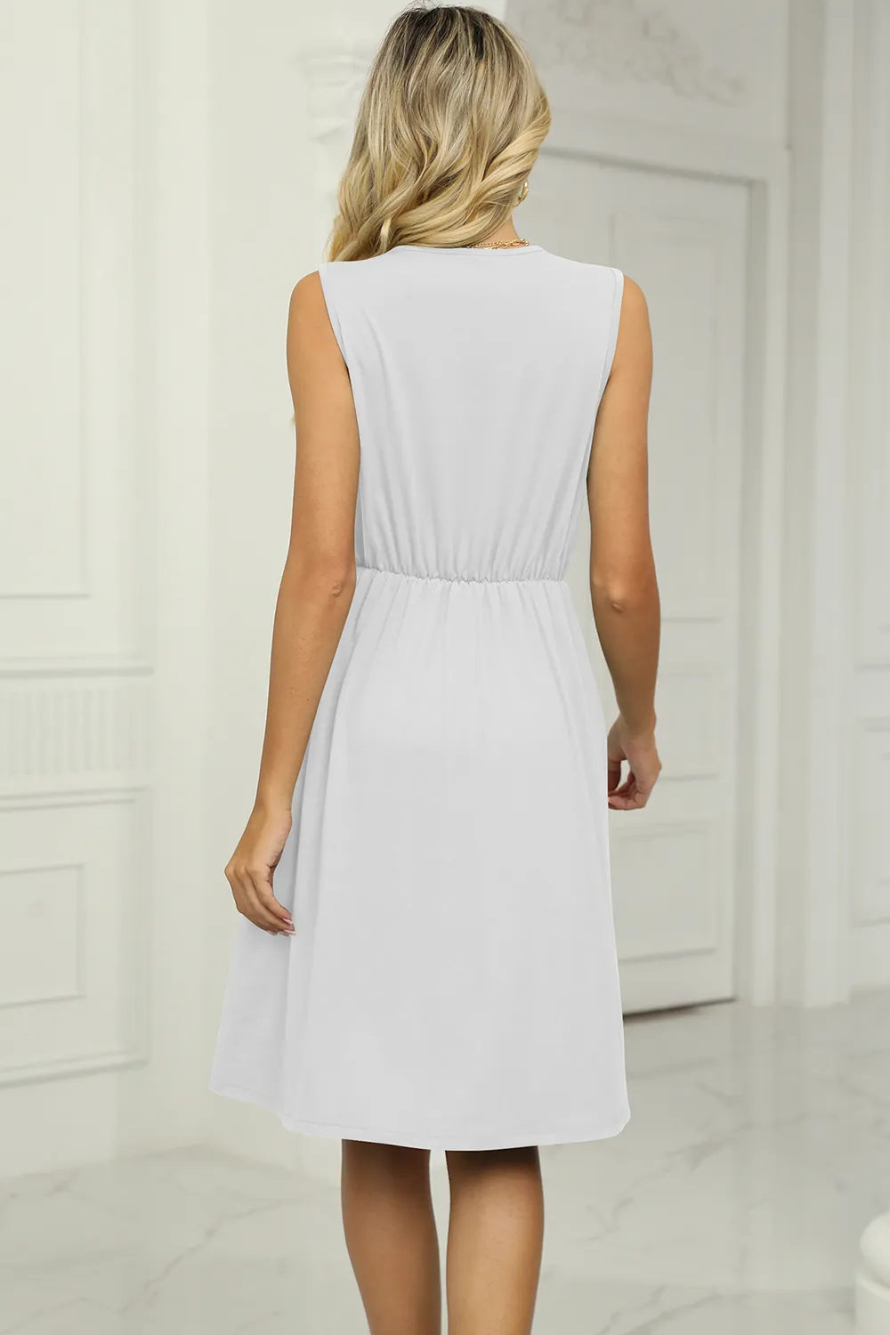 Pocketed V-Neck Wide Strap Dress, image 13
