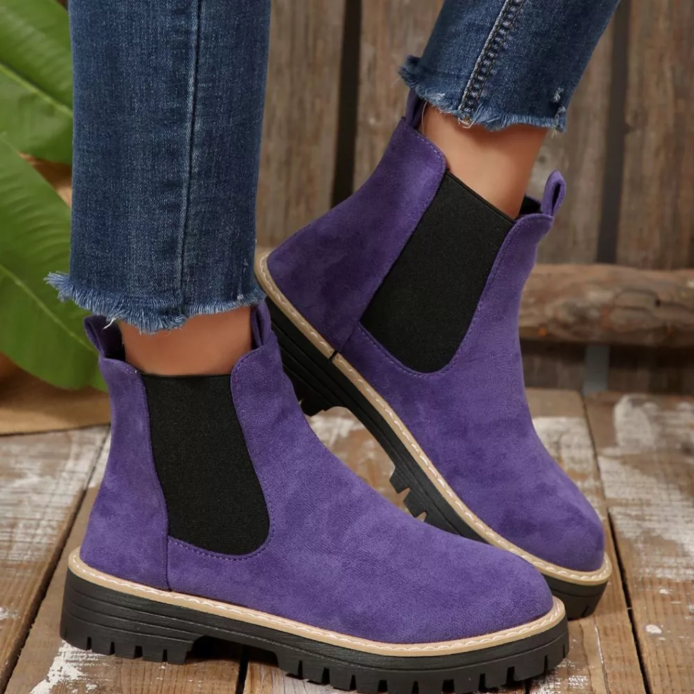 Round Toe Block Heels Boots, image 27