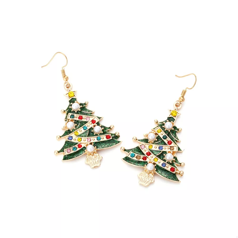 Christmas Tree Dangle Earrings, image 3