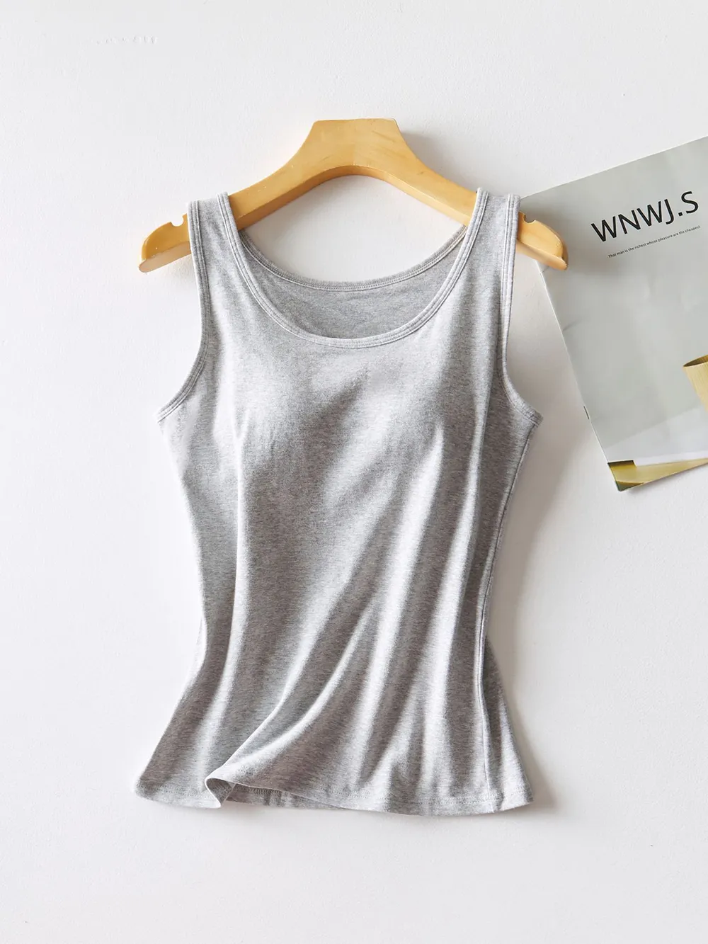 Round Neck Tank with Bra, image 16