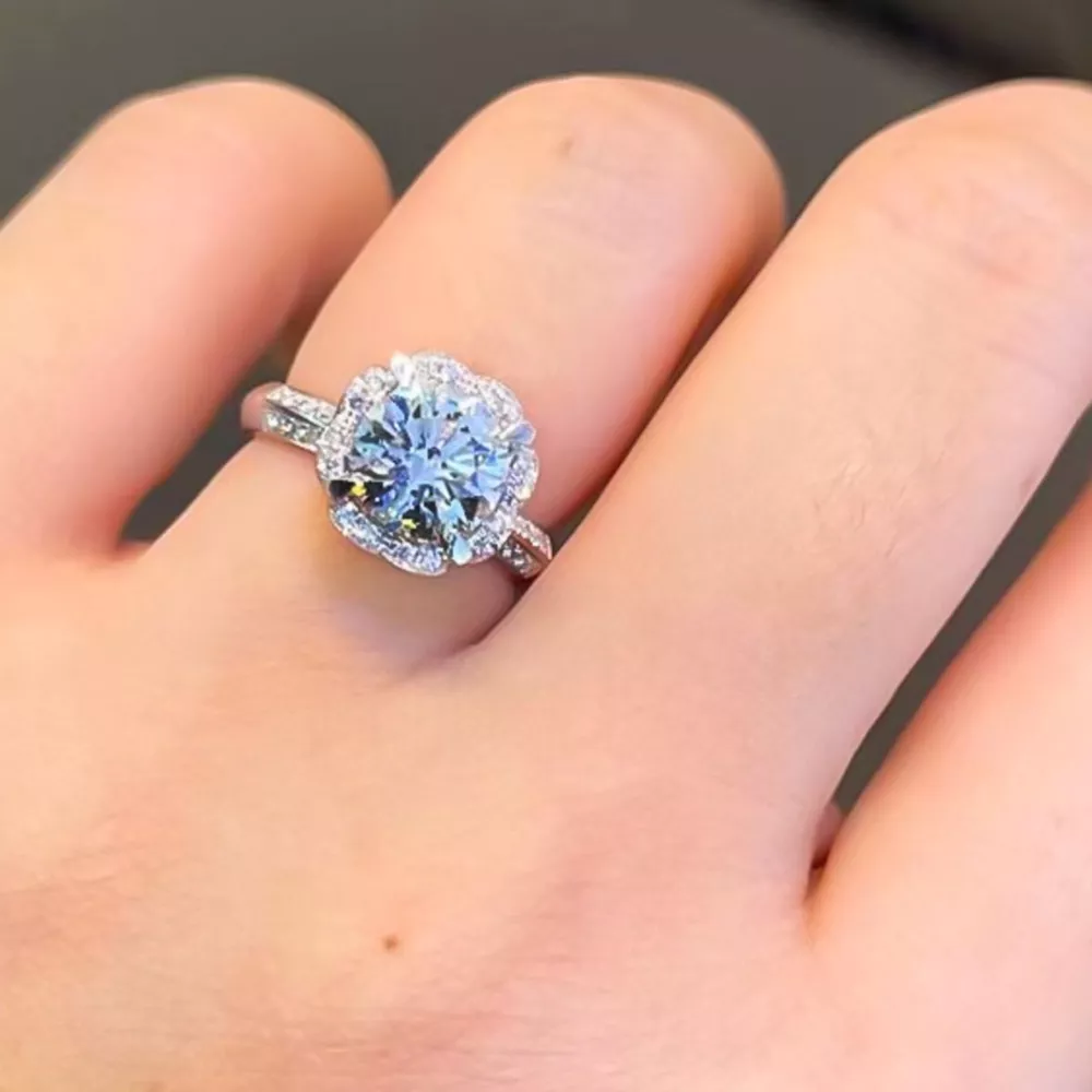 1 Carat 925 Sterling Silver Moissanite Ring, image 2