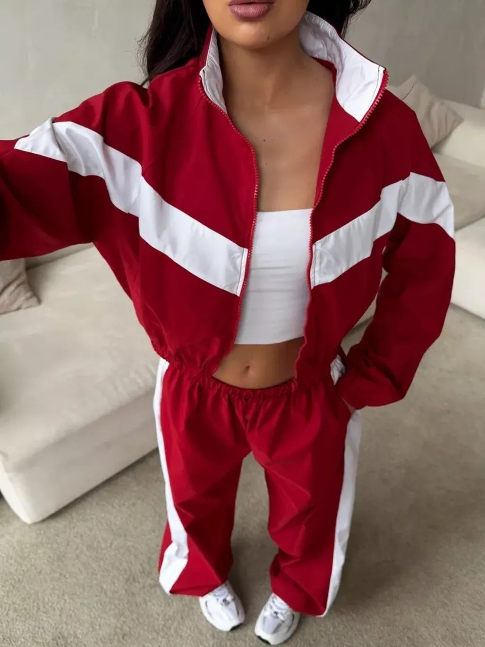 Color Block Zip Up Outerwear and Pants Set, image 8