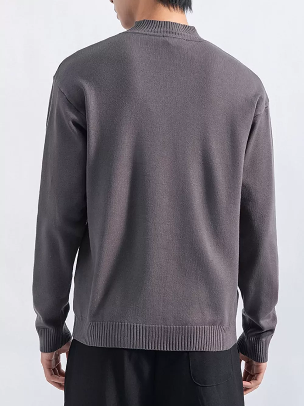 Men's Plus Size Minimalist Mock Neck Sweater, image 14