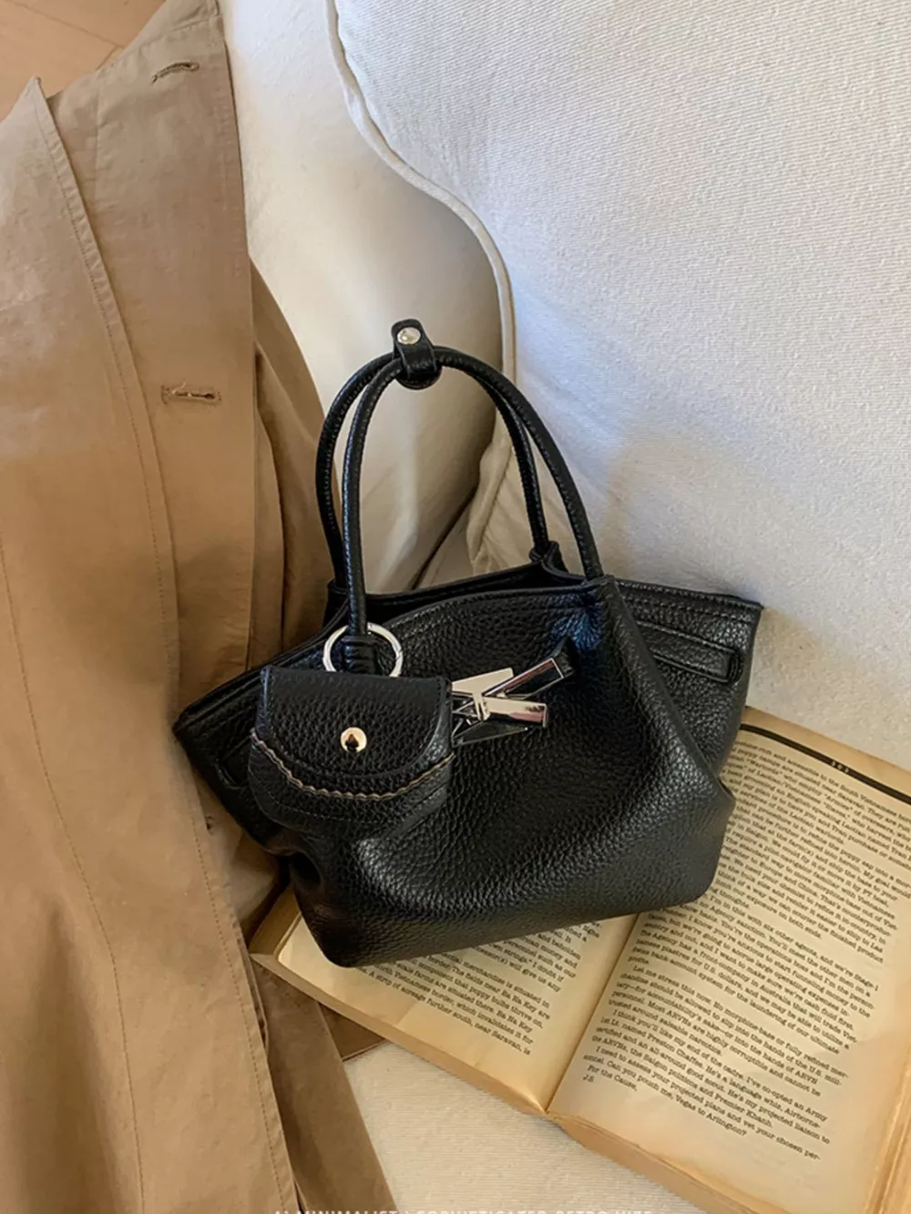 Top Handle Leather Crossbody Bag, image 2